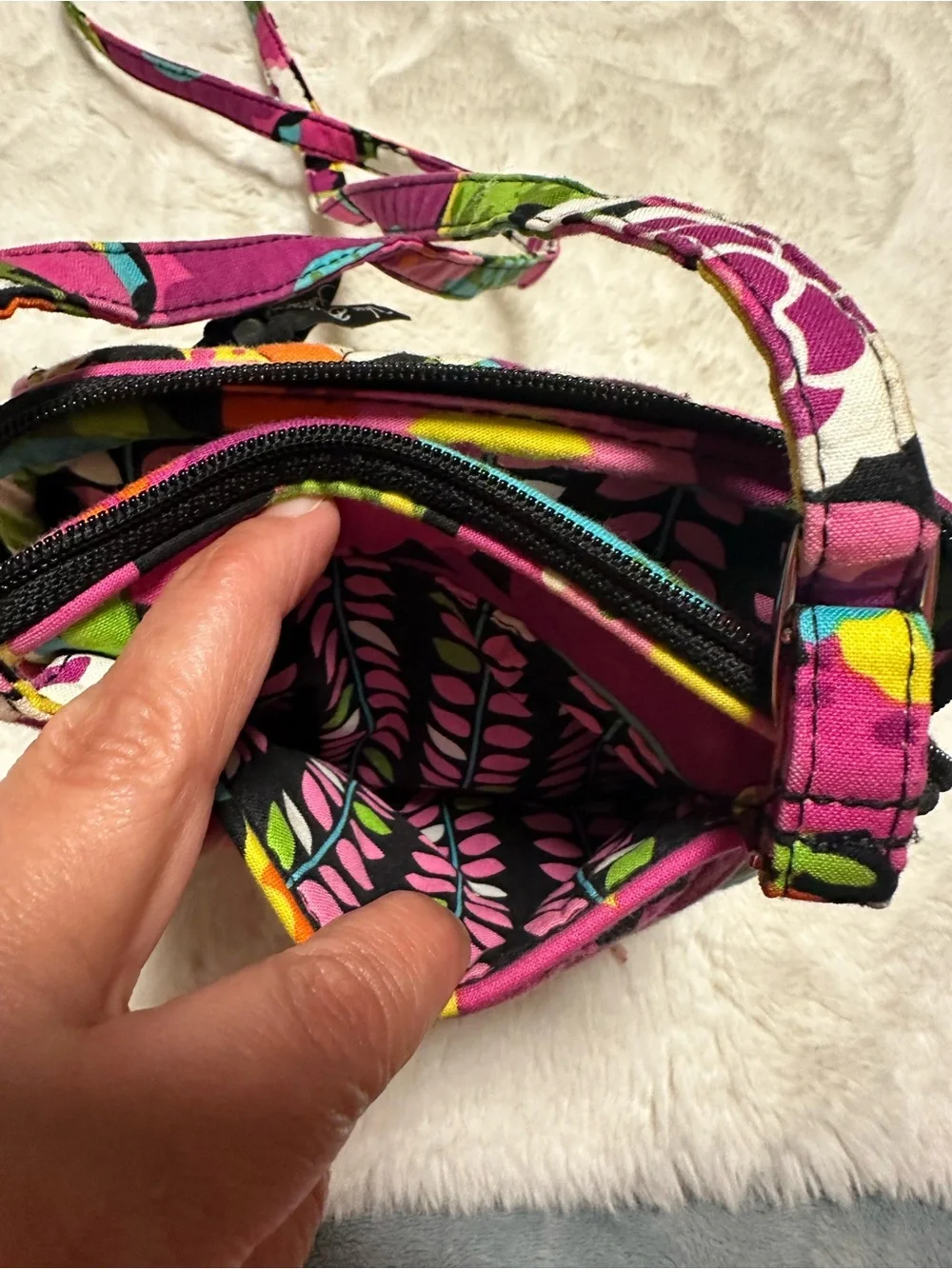 Vera Bradley Pink Multi Quilted Floral Crossbody Bag